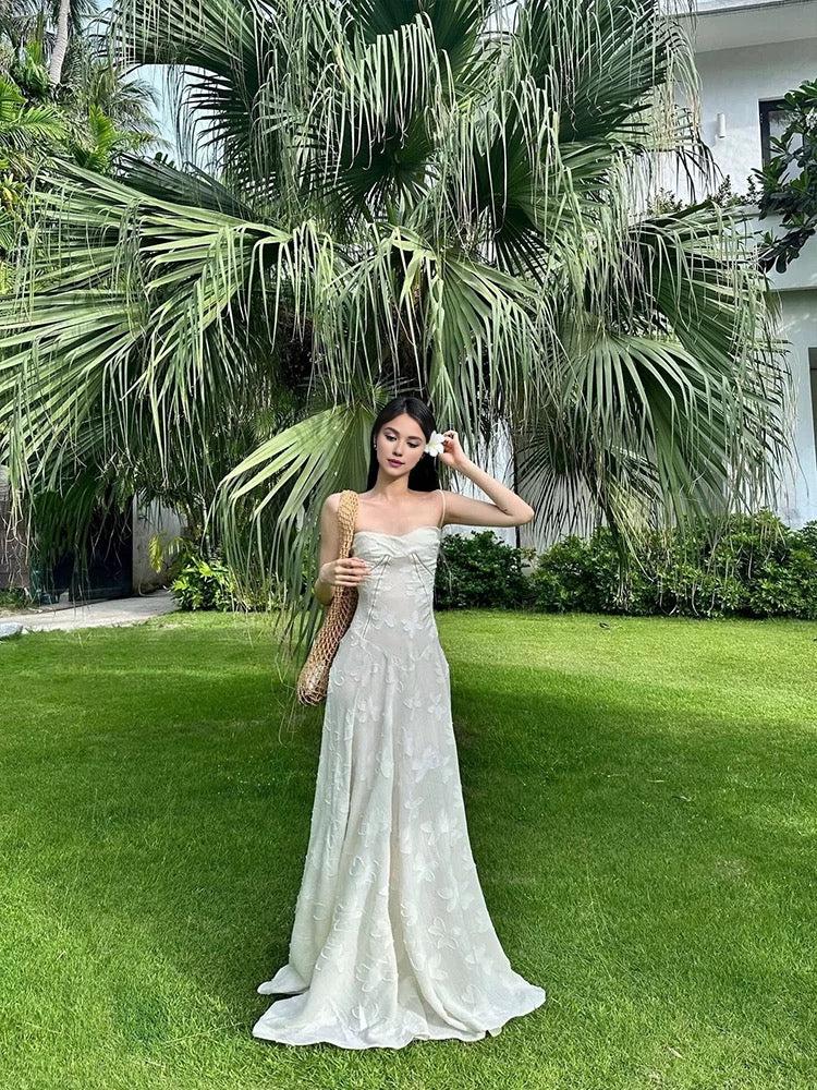 Wholesale Vintage A Line Spaghetti Straps White Lace Long Evening Dress Prom Dresses gowns evening dresses 